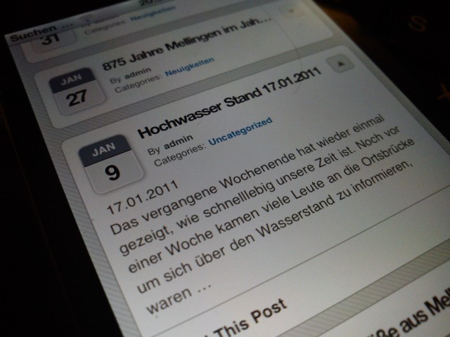 mellingen-online.de – Mobiler Zugriff auf dem iPhone und Google Android