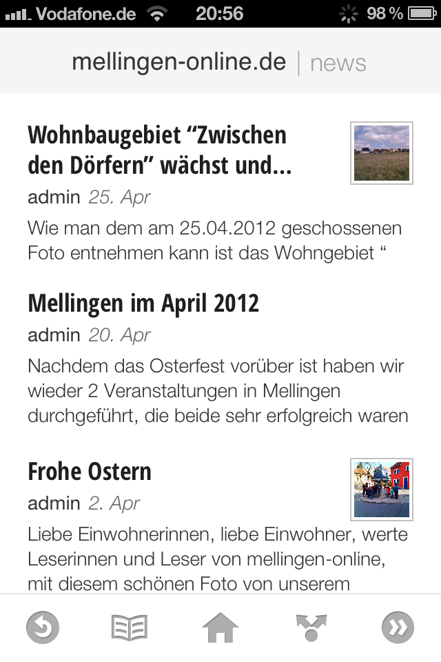 Der Mellinger Webauftritt: Besucherstatistik April 2012 & Google Currents